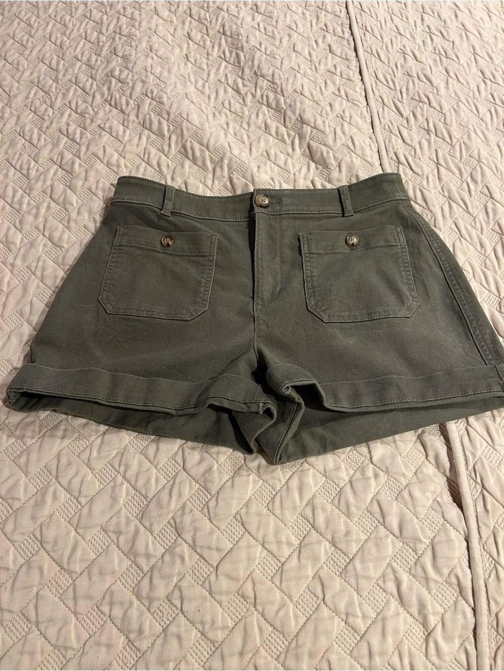 LOFT Olive Utility High-Rise Shorts